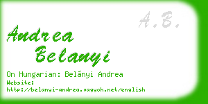 andrea belanyi business card